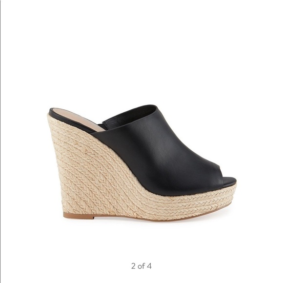 Charles David Andes Leather Wedge Espadrilles - Picture 1 of 9